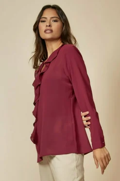 Women Hoxton Gal Oversized Top With Frilled Front
