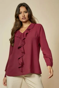 Women Hoxton Gal Oversized Top With Frilled Front