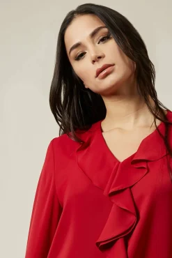 Women Hoxton Gal Oversized Top With Frilled Front