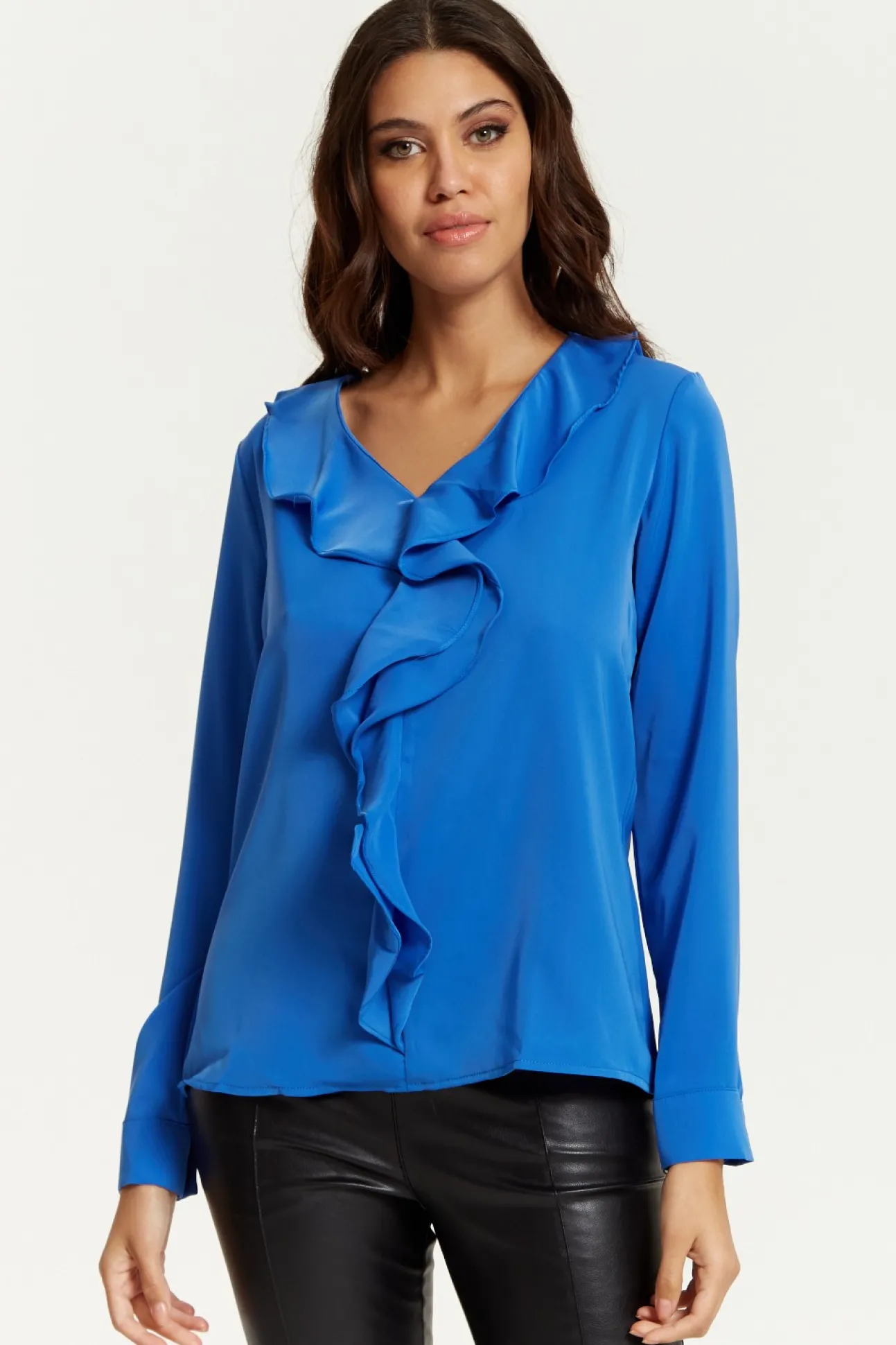 Women Hoxton Gal Oversized Top With Frilled Front In
