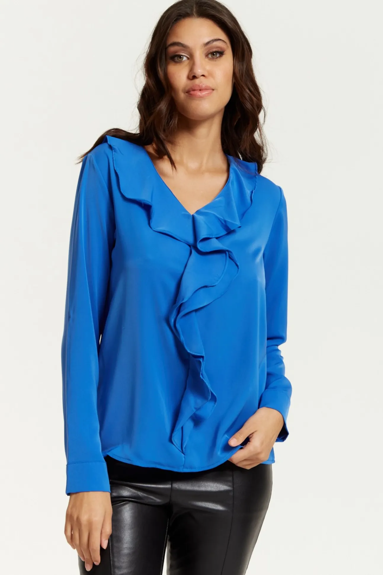 Women Hoxton Gal Oversized Top With Frilled Front In