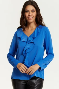 Women Hoxton Gal Oversized Top With Frilled Front In