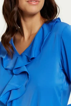 Women Hoxton Gal Oversized Top With Frilled Front In