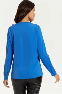 Women Hoxton Gal Oversized Top With Frilled Front In