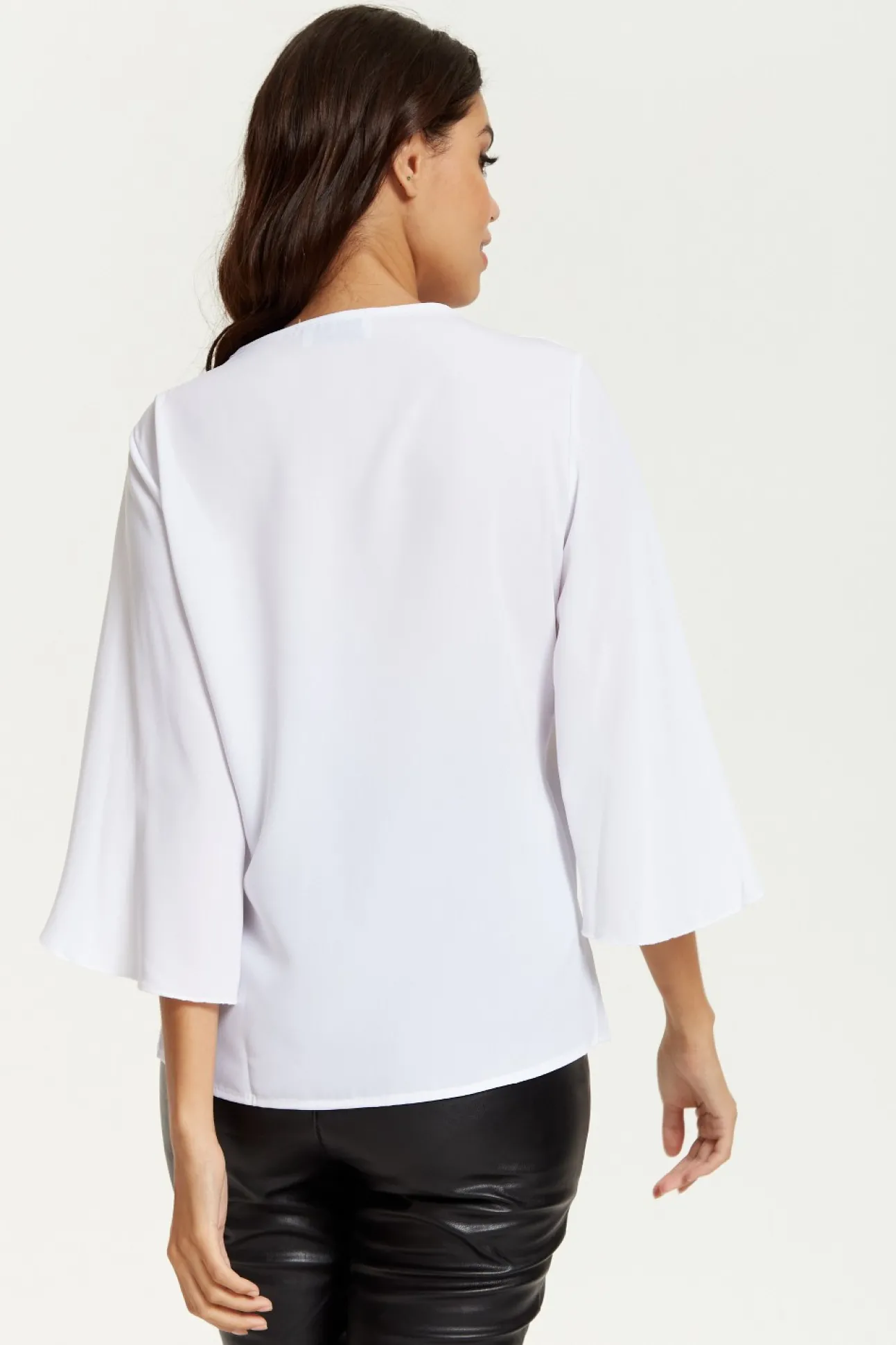 Women Hoxton Gal Oversized V Neck Top With Split Sleeves In