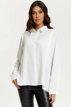 Women Hoxton Gal Relaxed Fit Long Sleeves Shirt Top With Button