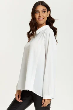 Women Hoxton Gal Relaxed Fit Long Sleeves Shirt Top With Button