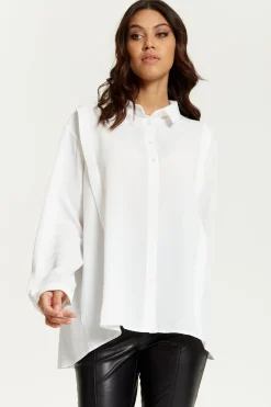 Women Hoxton Gal Relaxed Fit Long Sleeves Shirt Top With Button