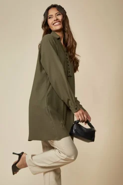 Women Hoxton Gal Tunic Shirt With Button Details In