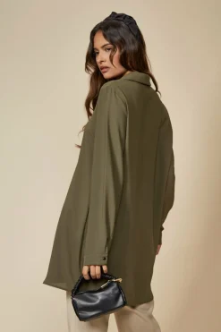 Women Hoxton Gal Tunic Shirt With Button Details In