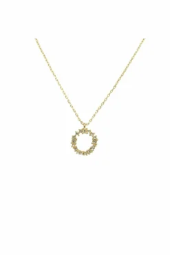 Women Last True Angel Crystal Cluster Circle Necklace In