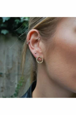 Women Last True Angel Crystal Cluster Circle Clip On Earring