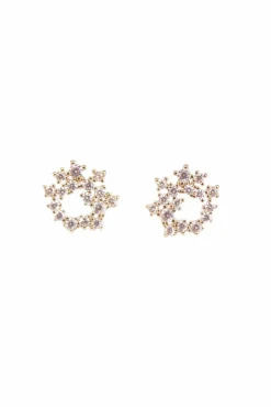 Women Last True Angel Cubic Zirconia Circle Earring In