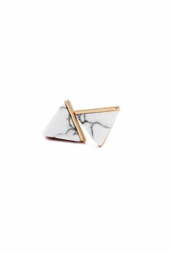 Women Last True Angel Marble Pyramid Earring In Gold