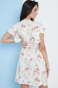 Women Lilura London Angel Sleeves Wrap Dress In Floral Print