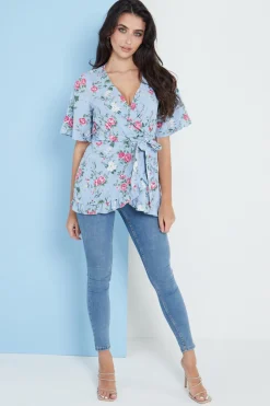 Women Lilura London Floral Wrap Top