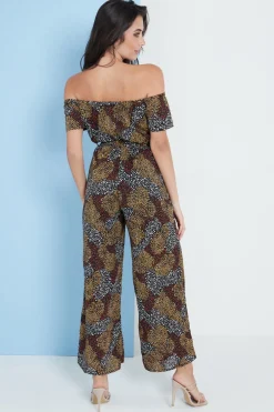 Women Lilura London Multi Spot Print Bardot Culotte Jumpsuit