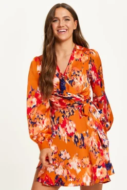 Women Liquorish Abstract Print Mini Wrap Dress