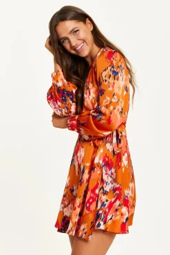 Women Liquorish Abstract Print Mini Wrap Dress