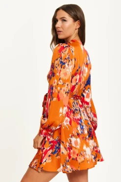Women Liquorish Abstract Print Mini Wrap Dress