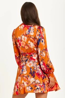 Women Liquorish Abstract Print Mini Wrap Dress