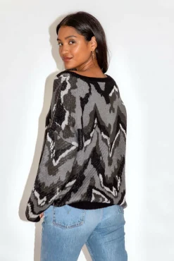 Women Liquorish Abstract Tones Jumper