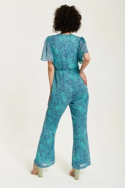 Women Liquorish Animal Print Knot Front Jumpsuit