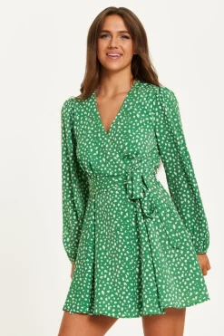 Women Liquorish Animal Print Mini Wrap Dress