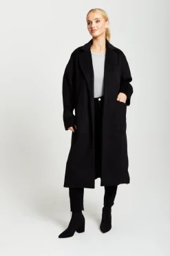 Women Liquorish Belted Longline Coat In