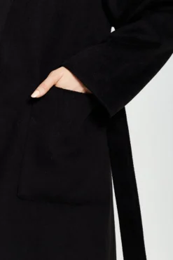 Women Liquorish Belted Longline Coat In