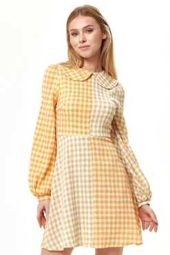 Women Liquorish Check Mini Dress With Collar