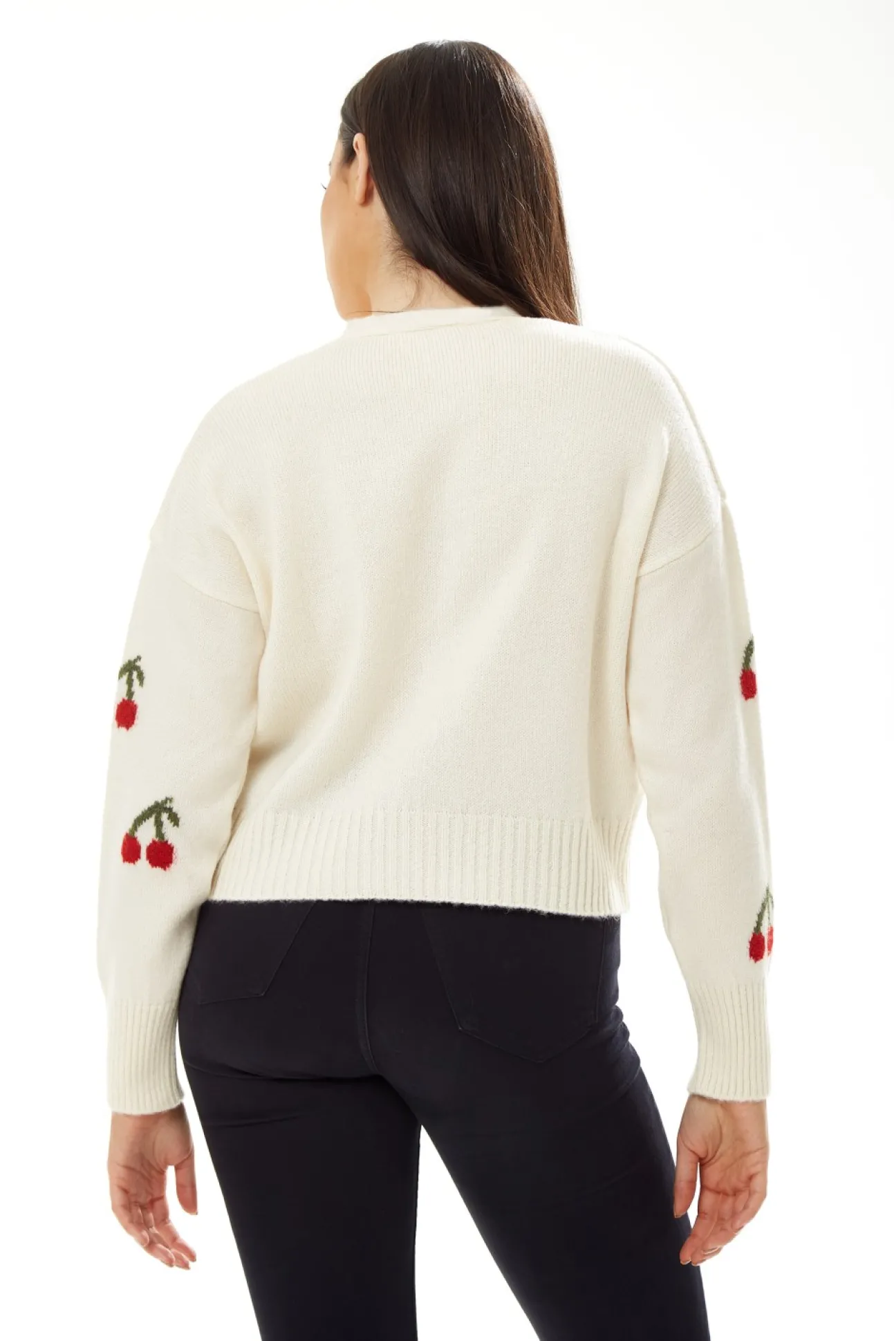 Women Liquorish Cherry Pattern Cardigan