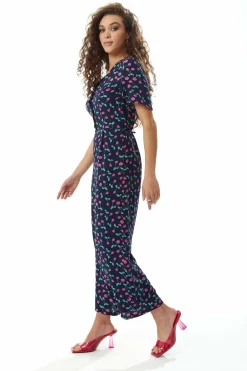 Women Liquorish Cherry Print Jumpsuit In