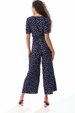 Women Liquorish Cherry Print Jumpsuit In