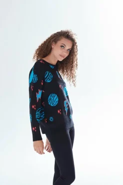 Women Liquorish Cosmic Pattern Jumper