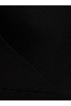 Women Liquorish Cut Out Front Ribbed Midi Knit Dress In