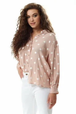 Women Liquorish Divine Grace Polka Dot Shirt In