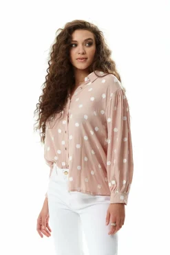 Women Liquorish Divine Grace Polka Dot Shirt In