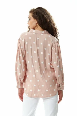 Women Liquorish Divine Grace Polka Dot Shirt In