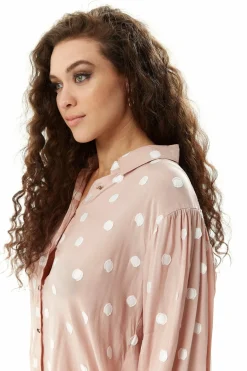 Women Liquorish Divine Grace Polka Dot Shirt In
