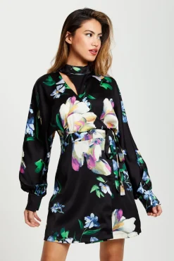 Women Liquorish Elegant Floral Print Mini Wrap Dress