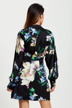 Women Liquorish Elegant Floral Print Mini Wrap Dress