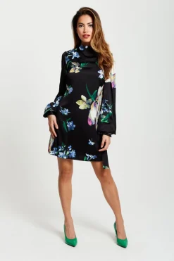 Women Liquorish Elegant Floral Print A-Line Mini Dress