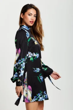 Women Liquorish Elegant Floral Print A-Line Mini Dress