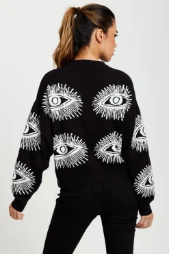 Women Liquorish Eye Pattern Jumper In
