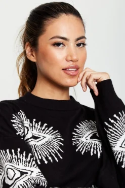 Women Liquorish Eye Pattern Jumper In