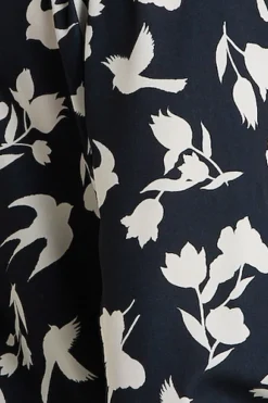 Women Liquorish Floral And Bird Print Wrap Top In