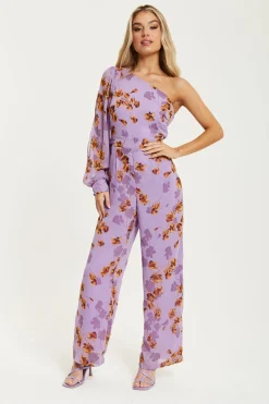 Women Liquorish Floral Asymmetrical Jumpsuit