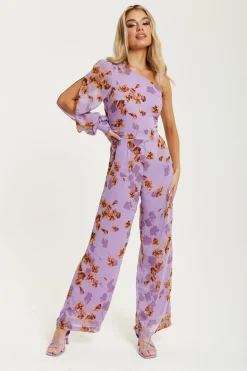 Women Liquorish Floral Asymmetrical Jumpsuit