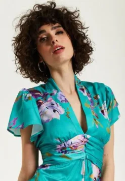 Women Liquorish Floral Jumpsuit With Short Sleeves